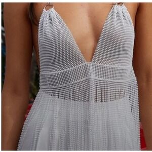 NEW 12th Tribe Sweetie White Fringe Halter Top Size Small